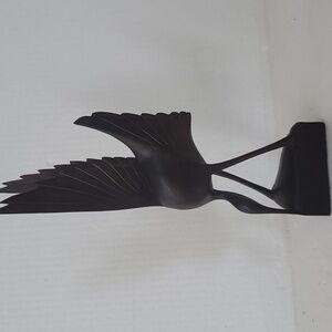 Hand Carved Bird Sculpture 8" x 2.5" x 1.5" Egret Crane Heron